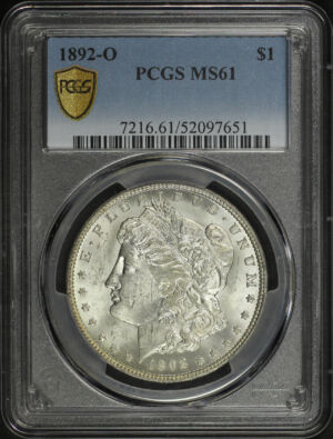 Obverse of this 1892-O Morgan Dollar PCGS MS-61