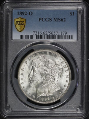 Obverse of this 1892-O Morgan Dollar PCGS MS-62