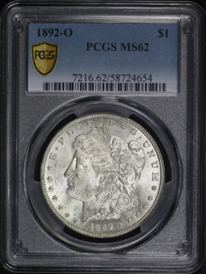Obverse of this 1892-O Morgan Dollar PCGS MS-62