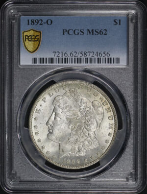 Obverse of this 1892-O Morgan Dollar PCGS MS-62
