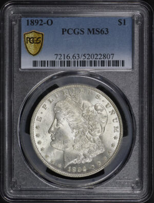 Obverse of this 1892-O Morgan Dollar PCGS MS-63
