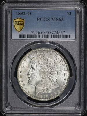 Obverse of this 1892-O Morgan Dollar PCGS MS-63
