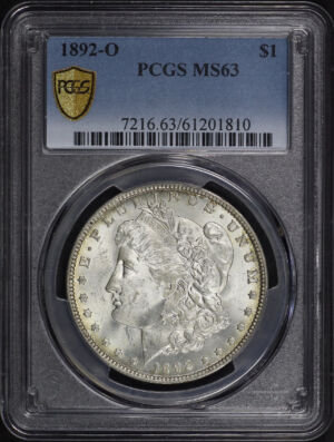 Obverse of this 1892-O Morgan Dollar PCGS MS-63