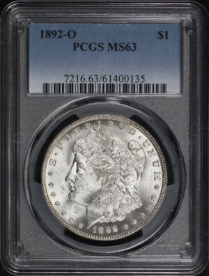Obverse of this 1892-O Morgan Dollar PCGS MS-63