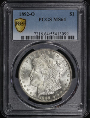 Obverse of this 1892-O Morgan Dollar PCGS MS-64