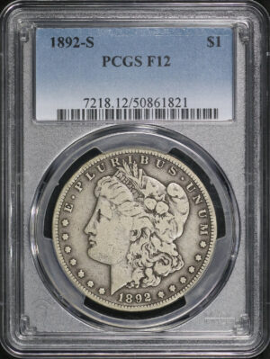 Obverse of this 1892-S Morgan Dollar PCGS F-12