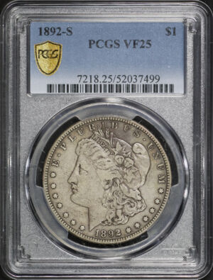 Obverse of this 1892-S Morgan Dollar PCGS VF-25