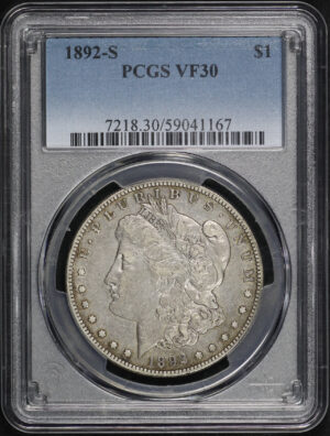 Obverse of this 1892-S Morgan Dollar PCGS VF-30