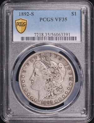 Obverse of this 1892-S Morgan Dollar PCGS VF-35