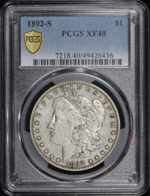 Obverse of this 1892-S Morgan Dollar PCGS XF-40