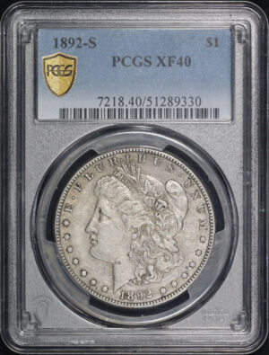 Obverse of this 1892-S Morgan Dollar PCGS XF-40