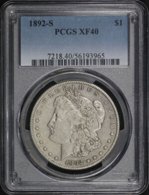 Obverse of this 1892-S Morgan Dollar PCGS XF-40