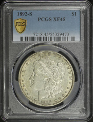Obverse of this 1892-S Morgan Dollar PCGS XF-45