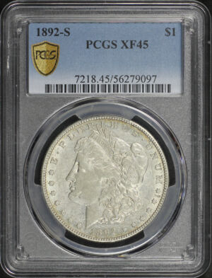Obverse of this 1892-S Morgan Dollar PCGS XF-45