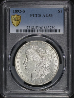 Obverse of this 1892-S Morgan Dollar PCGS AU-53