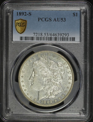 Obverse of this 1892-S Morgan Dollar PCGS AU-53