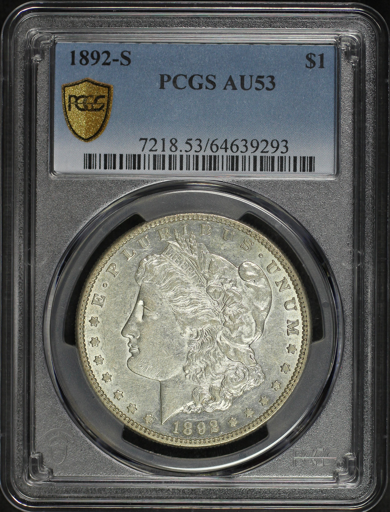 Obverse of this 1892-S Morgan Dollar PCGS AU-53