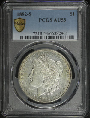 Obverse of this 1892-S Morgan Dollar PCGS AU-53