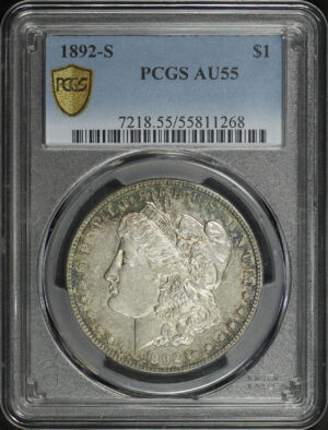 Obverse of this 1892-S Morgan Dollar PCGS AU-55