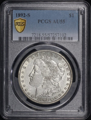 Obverse of this 1892-S Morgan Dollar PCGS AU-55