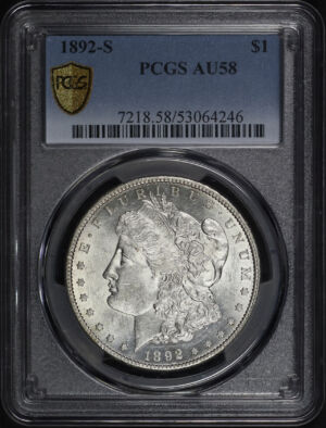Obverse of this 1892-S Morgan Dollar PCGS AU-58