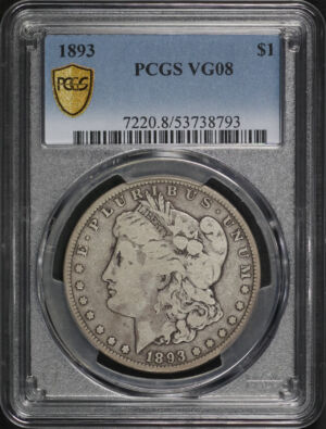 Obverse of this 1893 Morgan Dollar PCGS VG-08