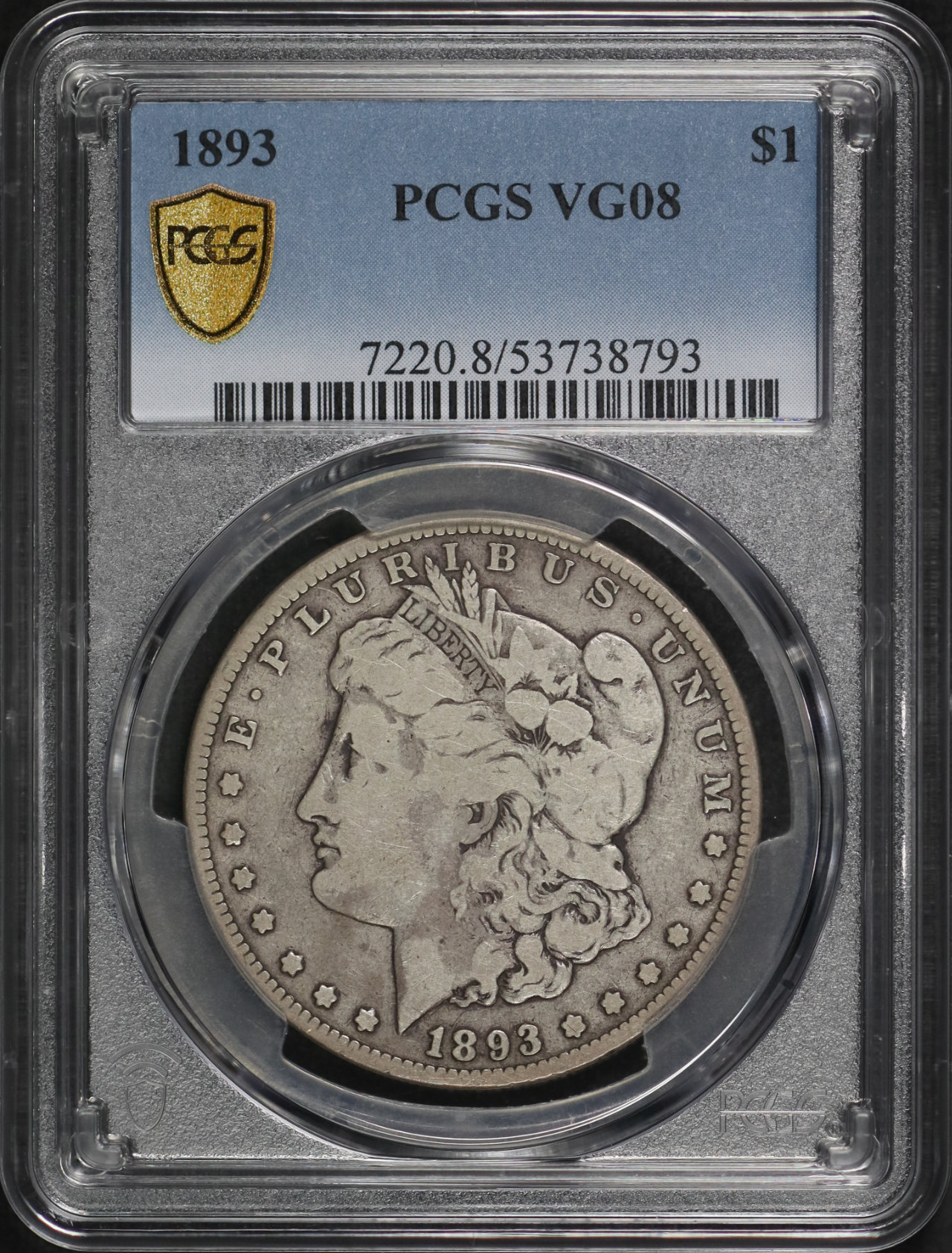Obverse of this 1893 Morgan Dollar PCGS VG-08