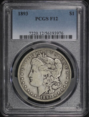 Obverse of this 1893 Morgan Dollar PCGS F-12