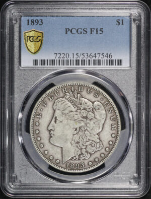 Obverse of this 1893 Morgan Dollar PCGS F-15