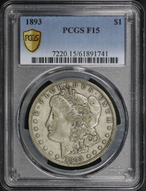 Obverse of this 1893 Morgan Dollar PCGS F-15