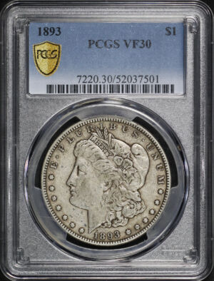 Obverse of this 1893 Morgan Dollar PCGS VF-30