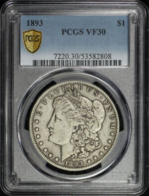 Obverse of this 1893 Morgan Dollar PCGS VF-30