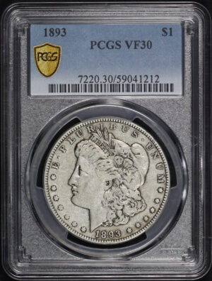 Obverse of this 1893 Morgan Dollar PCGS VF-30
