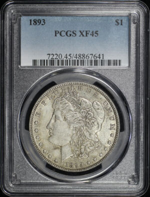 Obverse of this 1893 Morgan Dollar PCGS XF-45