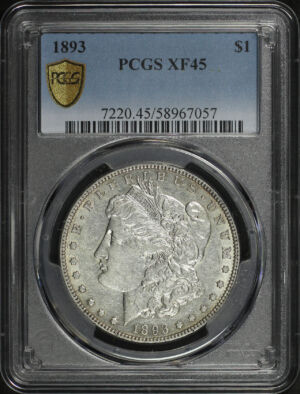 Obverse of this 1893 Morgan Dollar PCGS XF-45