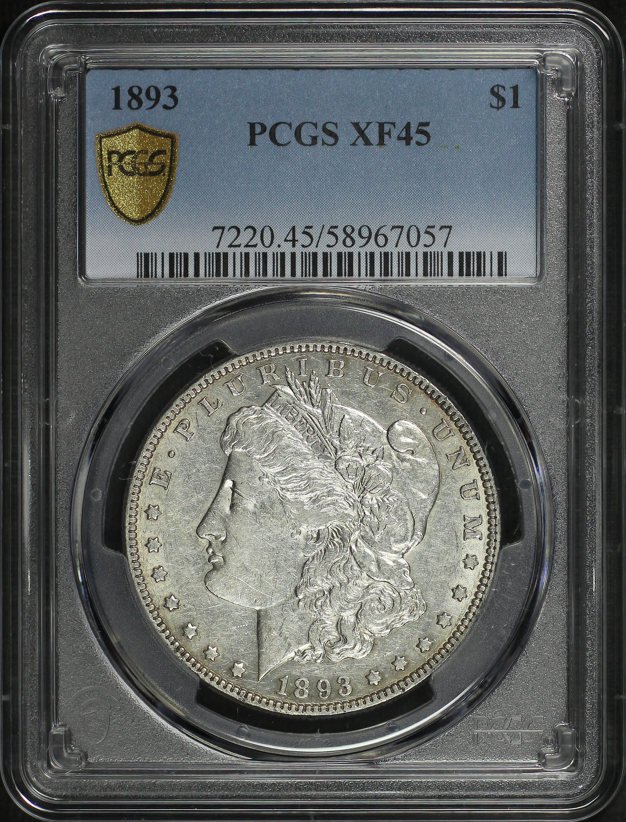 Obverse of this 1893 Morgan Dollar PCGS XF-45