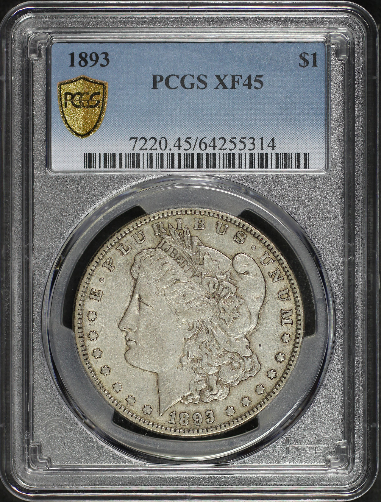 Obverse of this 1893 Morgan Dollar PCGS XF-45
