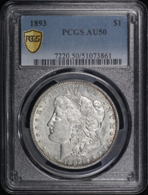 Obverse of this 1893 Morgan Dollar PCGS AU-50