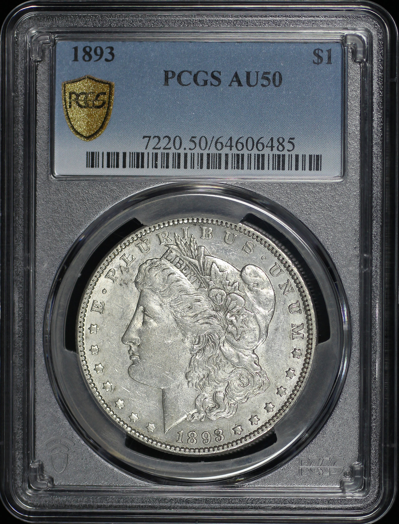 Obverse of this 1893 Morgan Dollar PCGS AU-50