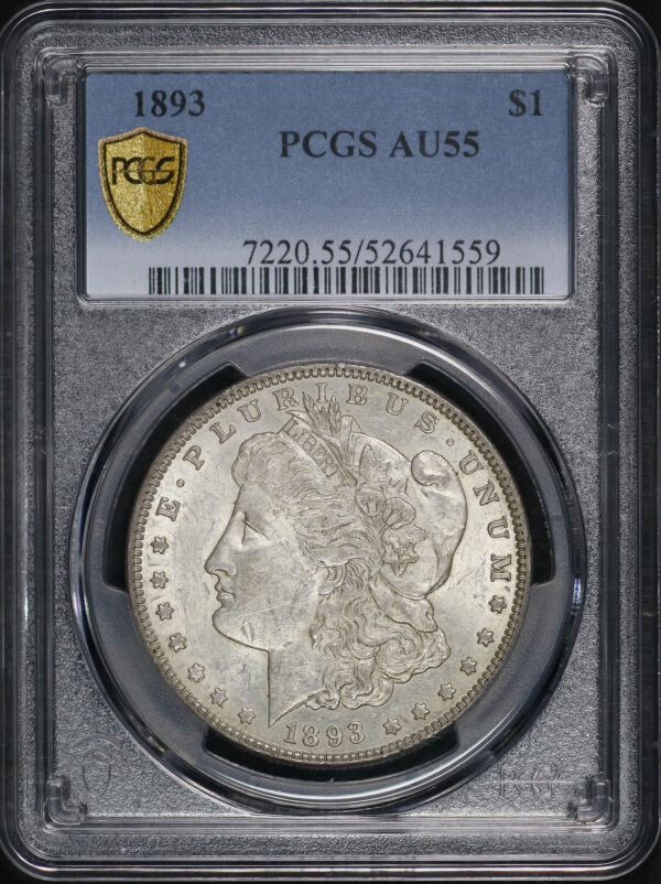 Obverse of this 1893 Morgan Dollar PCGS AU-55