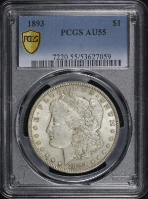 Obverse of this 1893 Morgan Dollar PCGS AU-55