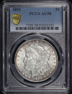Obverse of this 1893 Morgan Dollar PCGS AU-58