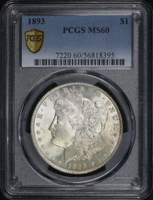 Obverse of this 1893 Morgan Dollar PCGS MS-60