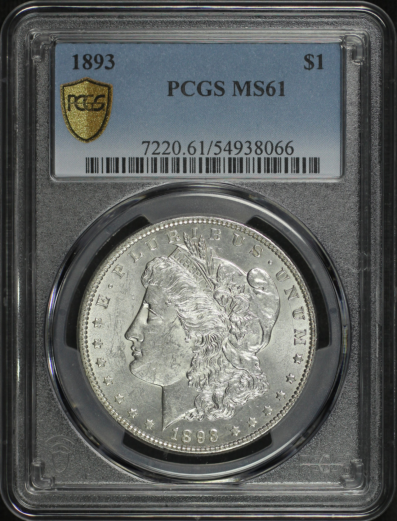 Obverse of this 1893 Morgan Dollar PCGS MS-61