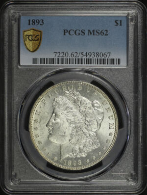 Obverse of this 1893 Morgan Dollar PCGS MS-62