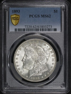 Obverse of this 1893 Morgan Dollar PCGS MS-62