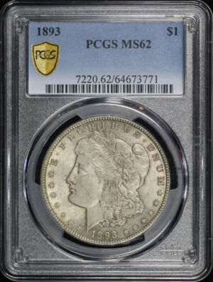 Obverse of this 1893 Morgan Dollar PCGS MS-62