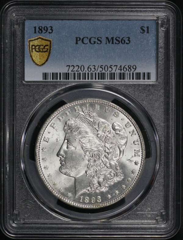 Obverse of this 1893 Morgan Dollar PCGS MS-63