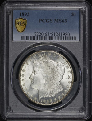 Obverse of this 1893 Morgan Dollar PCGS MS-63