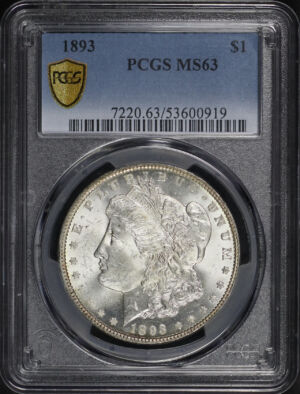 Obverse of this 1893 Morgan Dollar PCGS MS-63